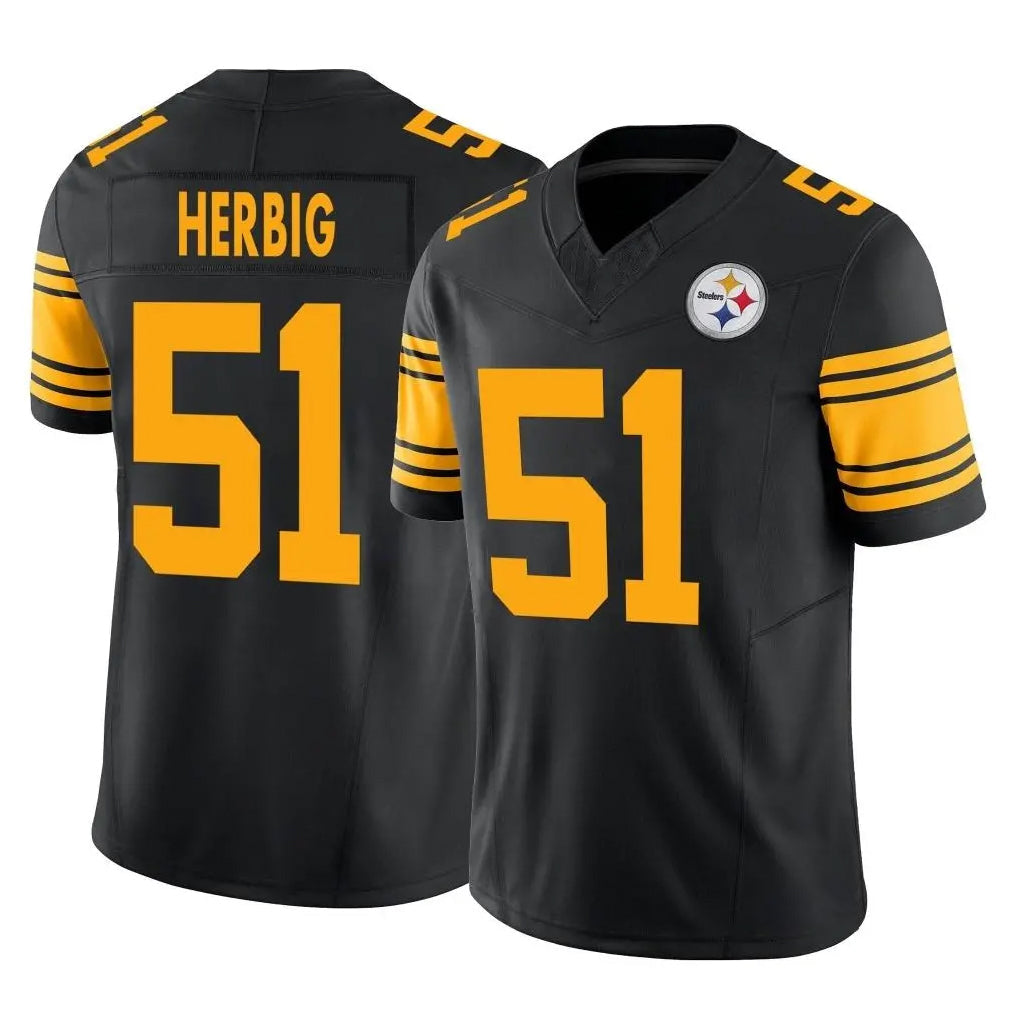 Davalo P.Steelers #51 Nick Herbig Player Black Limited 2nd Alternate Vapor F.U.S.E. Home Game Stitched Jerseys