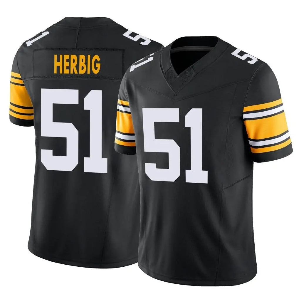 Davalo P.Steelers #51 Nick Herbig Player Black Limited Alternate Vapor F.U.S.E. Home Game Stitched Jerseys