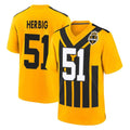 Davalo P.Steelers #51 Nick Herbig Player Gold Limited 1933 Throwback Home Game Stitched Jerseys