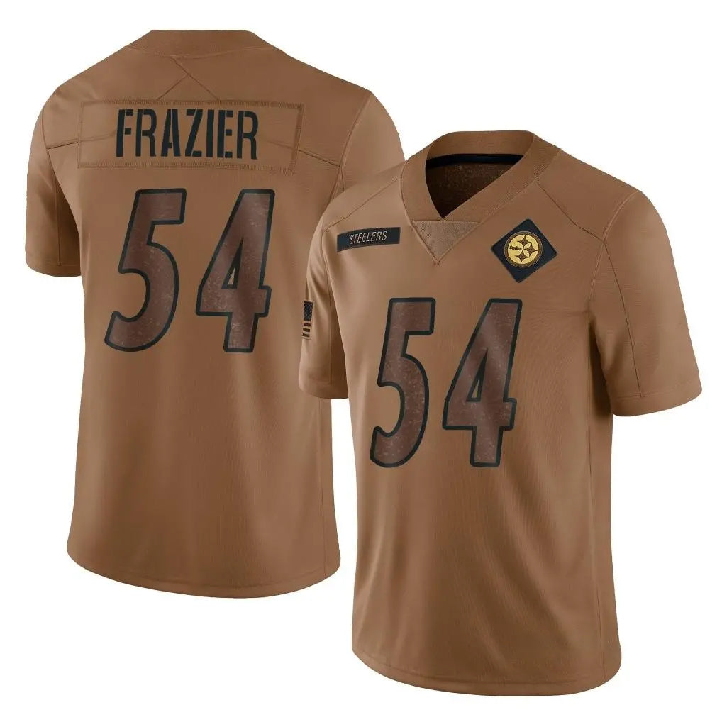 Davalo P.Steelers #54 Zach Frazier Player Brown Limited Salute To Service Home Game Stitched Jerseys