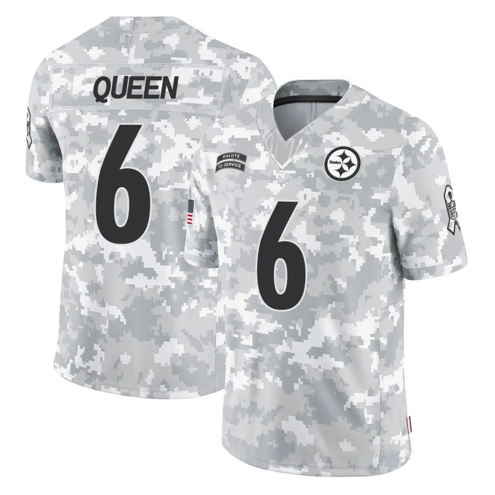 Davalo P.Steelers #6 Patrick Queen Player Arctic Camo Limited Salute To Service Home Game Stitched Jerseys