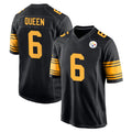 Davalo P.Steelers #6 Patrick Queen Player Black Color Rush Home Game Stitched Jerseys