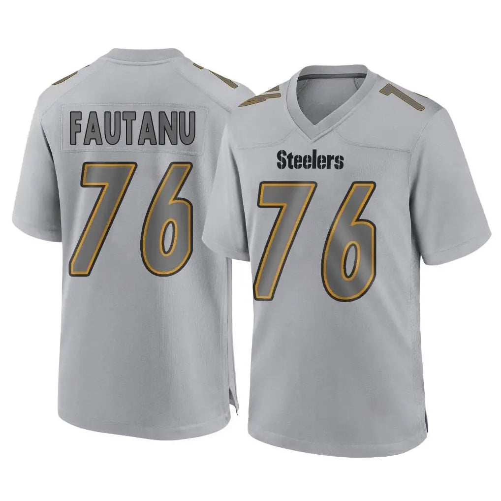 Davalo P.Steelers #76 Troy Fautanu Player Gray Atmosphere Fashion Home Game Stitched Jerseys