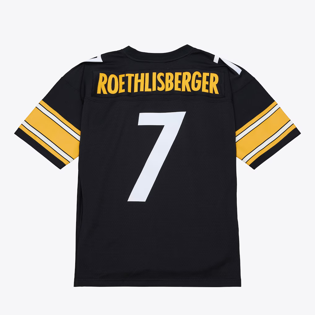 Davalo P.Steelers #7 Ben Roethlisberger Mitchell & Ness Black 2004 Legacy Throwback Replica Jersey Stitched Puhic Game Jerseys