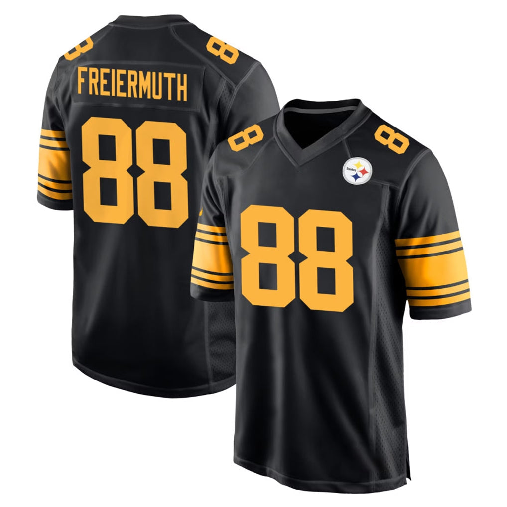 Davalo P.Steelers #88 Pat Freiermuth Player Black Color Rush Home Game Stitched Jerseys