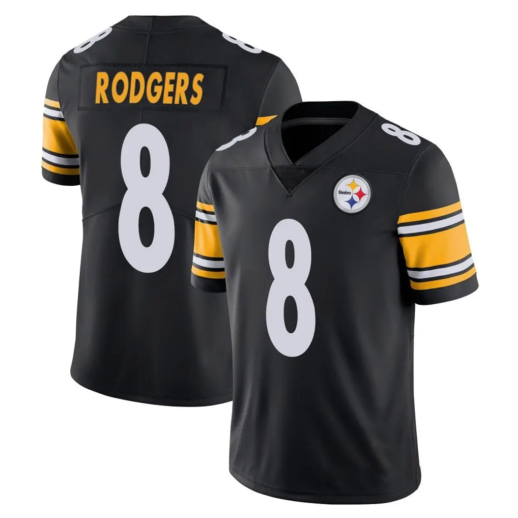 Davalo P.Steelers #8 Aaron Rodgers Player Black Limited Vapor Untouchable Home Game Stitched Jerseys