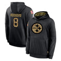 Davalo P.Steelers #8 Aaron Rodgers Player Black Salute to Service Hoodies Limited Game Stitched Jerseys