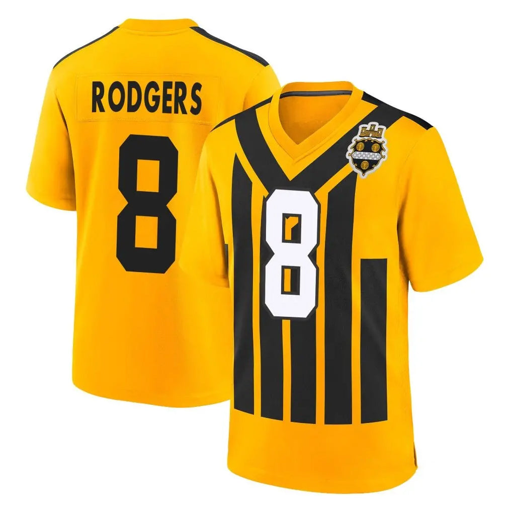 Davalo P.Steelers #8 Aaron Rodgers Player Gold Limited 1933 Throwback Home Game Stitched Jerseys