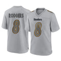 Davalo P.Steelers #8 Aaron Rodgers Player Gray Atmosphere Fashion Home Game Stitched Jerseys