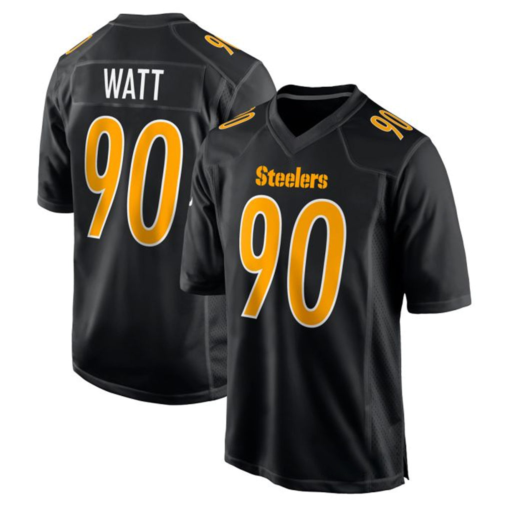 Davalo P.Steelers #90 T.J. Watt Player Black Fashion Limited Home Game Stitched Jerseys