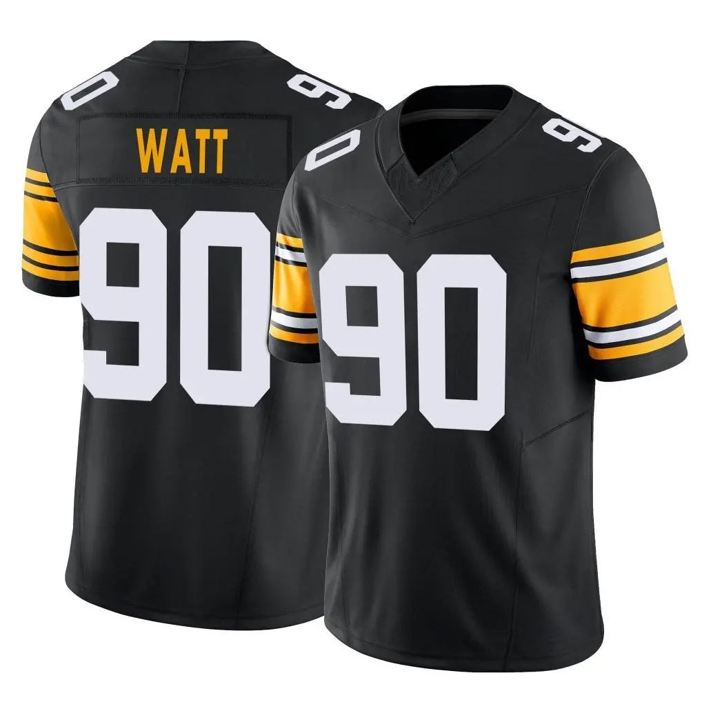 Davalo P.Steelers #90 T.J. Watt Player Black Limited Alternate Vapor F.U.S.E. Home Game Stitched Jerseys