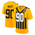 Davalo P.Steelers #90 T.J. Watt Player Gold Limited 1933 Throwback Home Game Stitched Jerseys