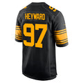 Davalo P.Steelers #97 Cameron Heyward Player Black Home Replica Stitched Jerseys