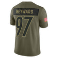 Davalo P.Steelers #97 Cameron Heyward Player Vapor F.U.S.E. Limited Salute to Service Stitched Jerseys