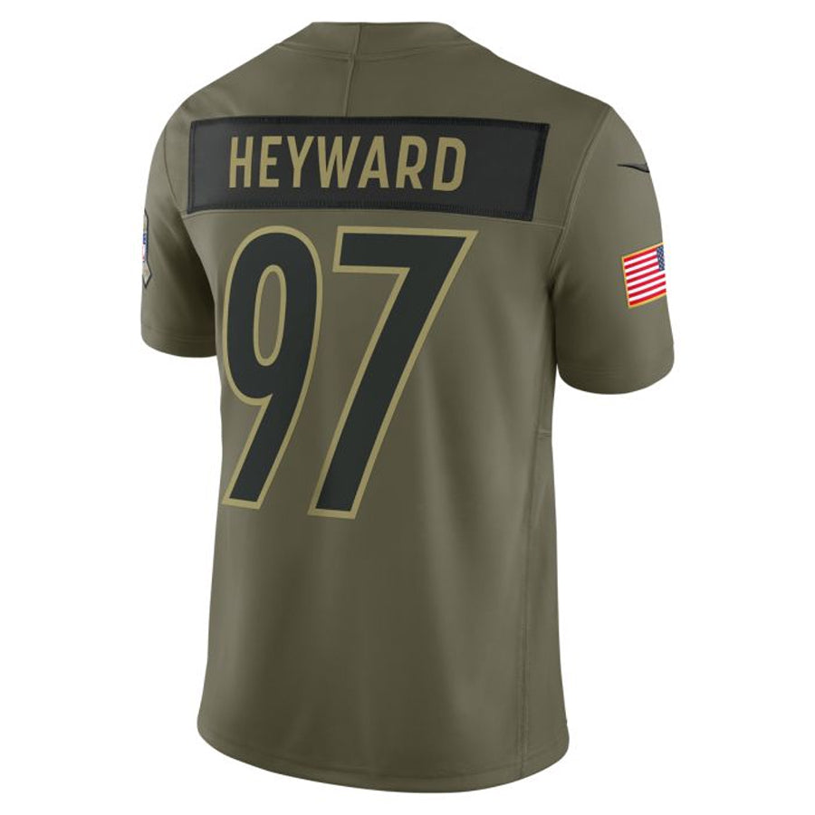 Davalo P.Steelers #97 Cameron Heyward Player Vapor F.U.S.E. Limited Salute to Service Stitched Jerseys