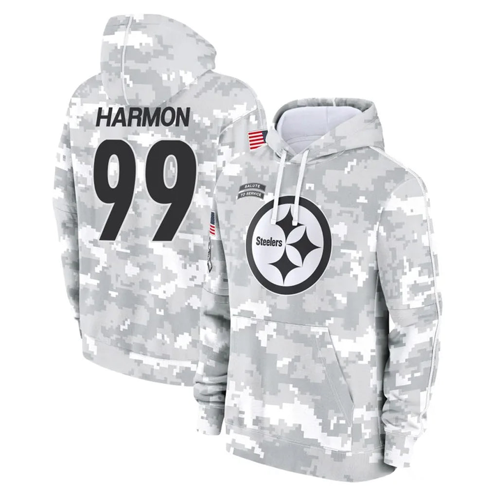Davalo P.Steelers #99 Derrick Harmon Player Arctic Camo Limited Salute to Service Pullover Hoodies Game Stitched Jerseys