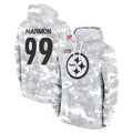 Davalo P.Steelers #99 Derrick Harmon Player Arctic Camo Limited Salute to Service Pullover Hoodies Game Stitched Jerseys