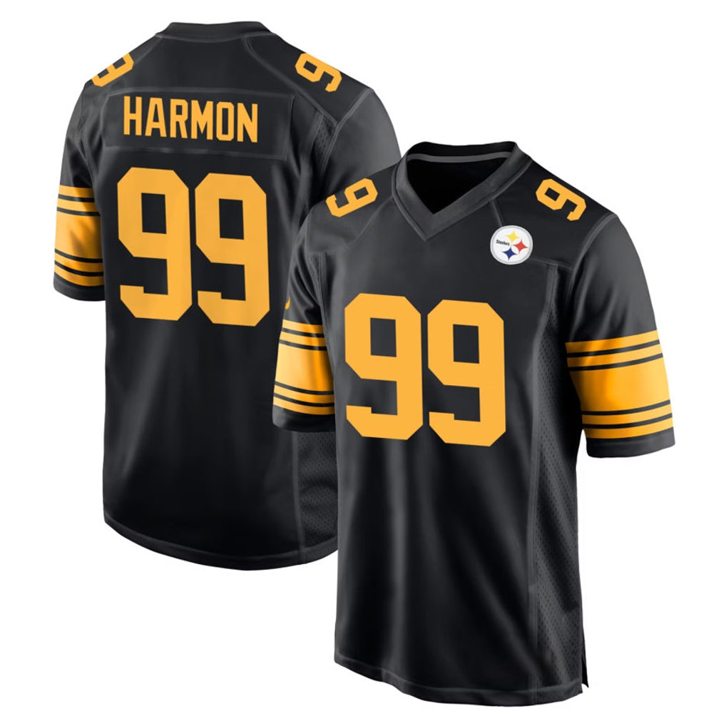 Davalo P.Steelers #99 Derrick Harmon Player Black Color Rush Home Game Stitched Jerseys