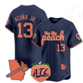 Davalo A.Braves #13 Ronald Acuna Jr. NavyThe Big Peach Vapor Stitches Personalized Jersey