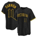 Davalo S.Diego Padres #11 Yu Darvish Player Black Snake Skin City Home Game Stitched Jerseys