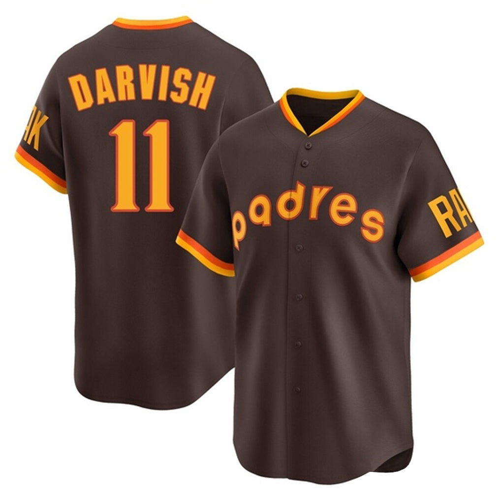 Davalo S.Diego Padres #11 Yu Darvish Player Brown Home Cooperstown Collection Replica Game Stitched Jerseys