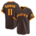 Davalo S.Diego Padres #11 Yu Darvish Player Brown Home Cooperstown Collection Replica Game Stitched Jerseys