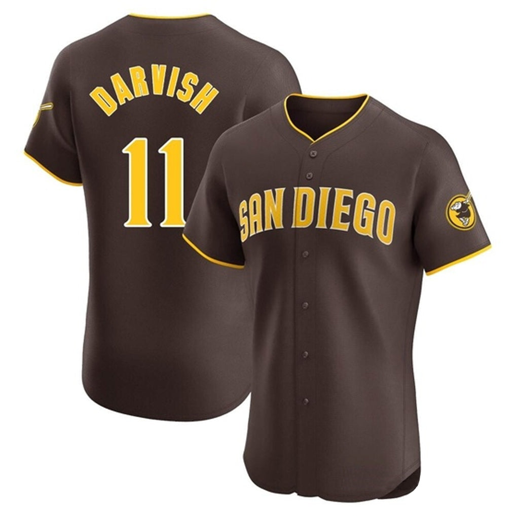 Davalo S.Diego Padres #11 Yu Darvish Player Brown Home Limited Elite Stitched Jerseys