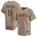Davalo S.Diego Padres #11 Yu Darvish Player Khaki Home Limited Stitched Jerseys