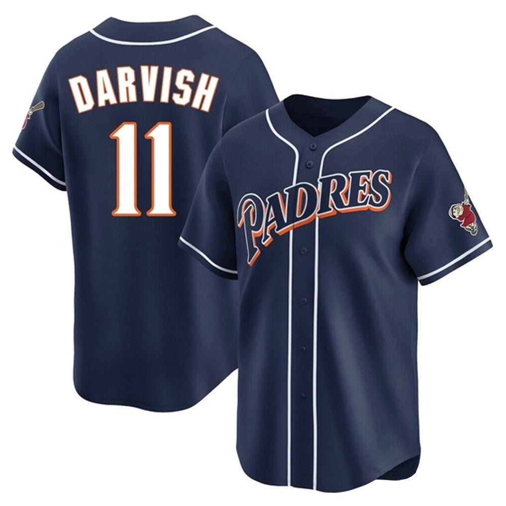 Davalo S.Diego Padres #11 Yu Darvish Player Navy Cooperstown Collection Limited Home Stitched Jerseys