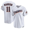 Davalo S.Diego Padres #11 Yu Darvish Player White Cooperstown Collection Limited Home Stitched Jerseys