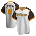 Davalo S.Diego Padres #11 Yu Darvish Player White Home Cooperstown Collection Replica Game Stitched Jerseys