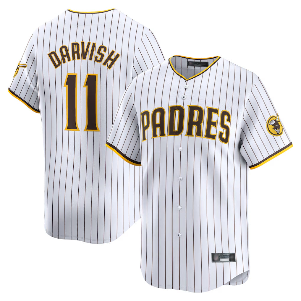 Davalo S.Diego Padres #11 Yu Darvish Player White Home Limited Stitched Jerseys