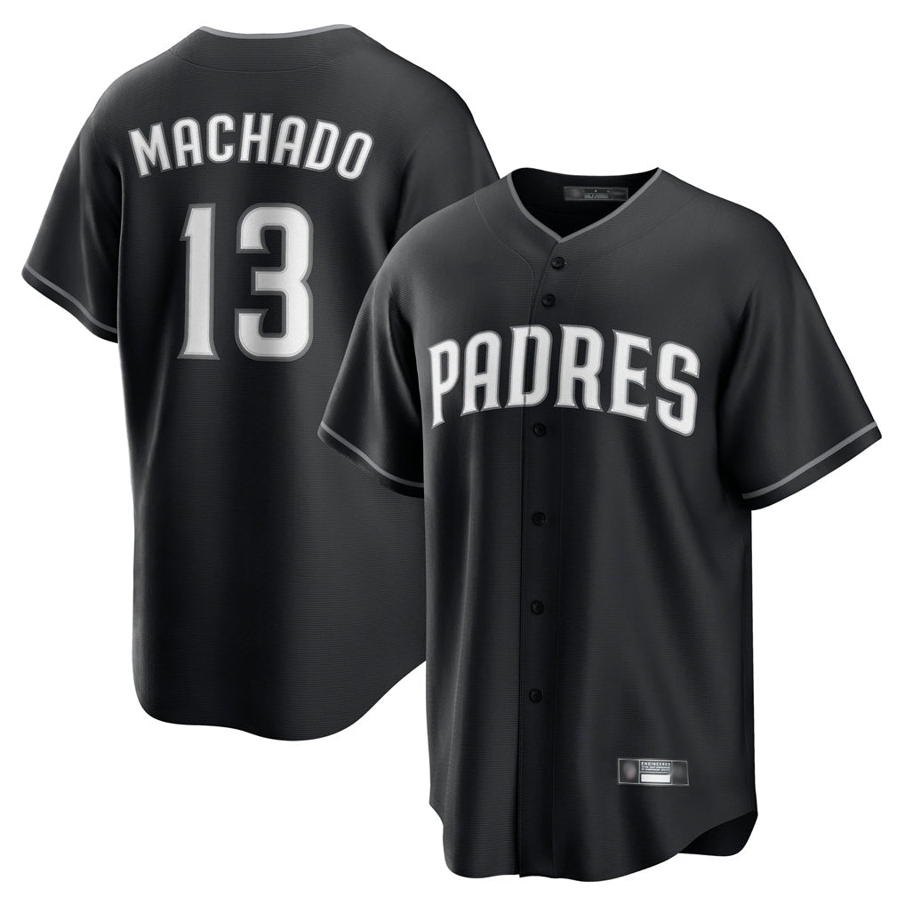 Davalo S.Diego Padres #13 Manny Machado Player Black Home Game Stitched Jerseys