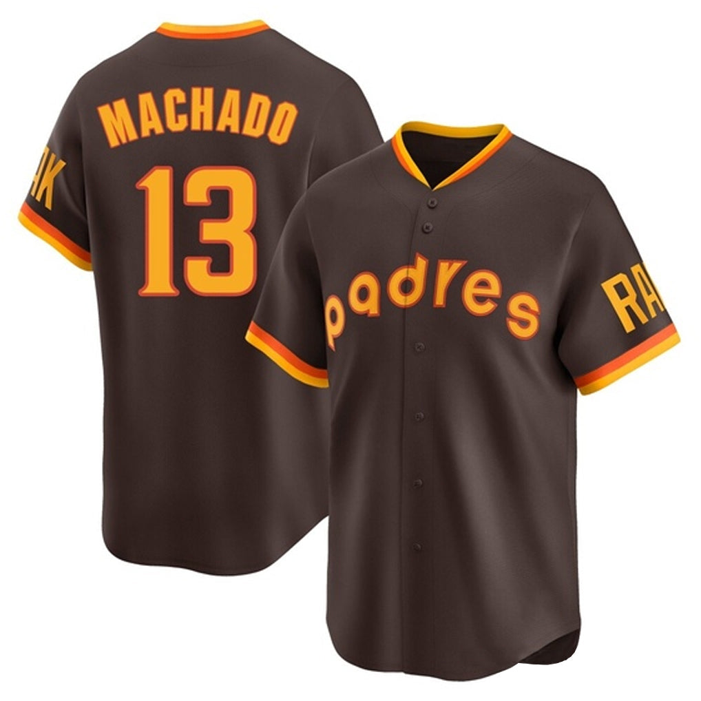 Davalo S.Diego Padres #13 Manny Machado Player Brown Home Cooperstown Collection Replica Game Stitched Jerseys