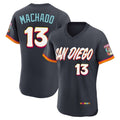 Davalo S.Diego Padres #13 Manny Machado Player Obsidian 2026 City Connect Home Elite T-shirt Stitched Jerseys