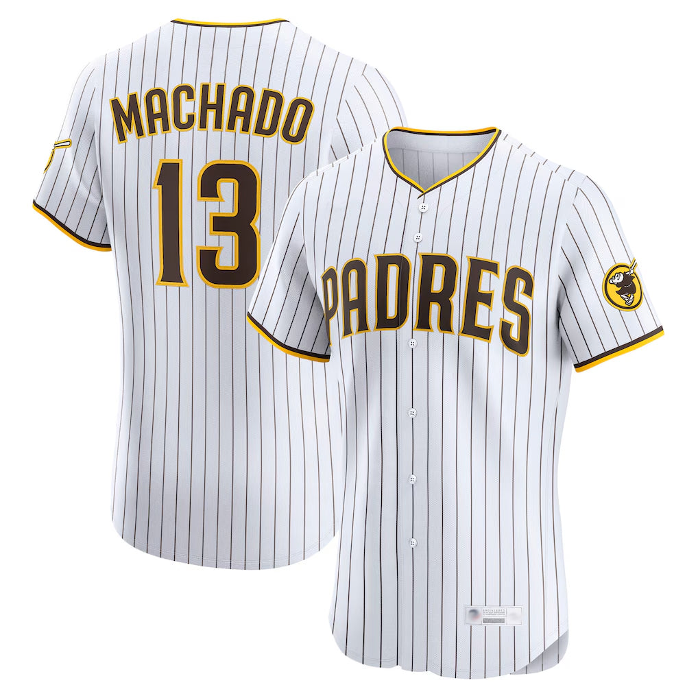 Davalo S.Diego Padres #13 Manny Machado Player White Home Limited Elite Stitched Jerseys