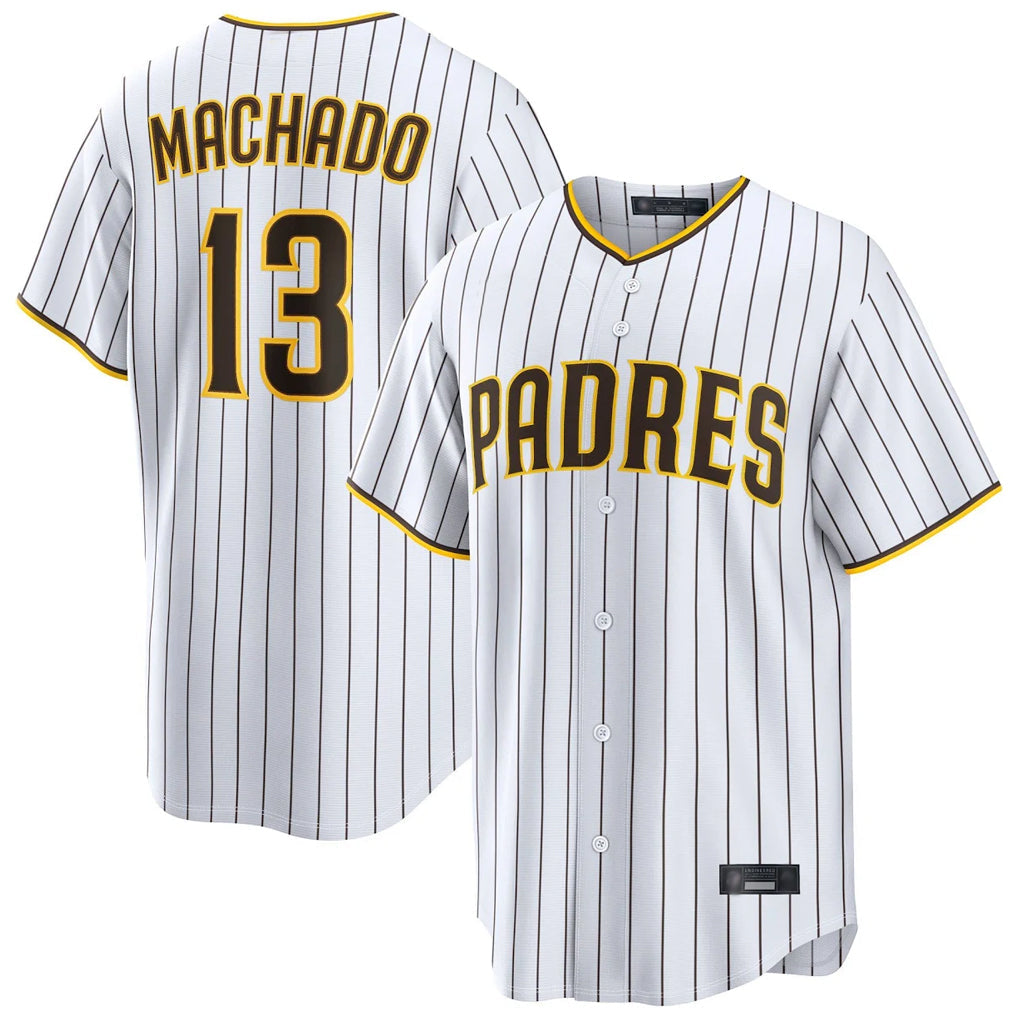 Davalo S.Diego Padres #13 Manny Machado Player White Home Limited Stitched Jerseys