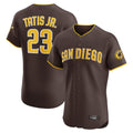 Davalo S.Diego Padres #23 Fernando Tatis Jr Player Brown Home Limited Elite Stitched Jerseys