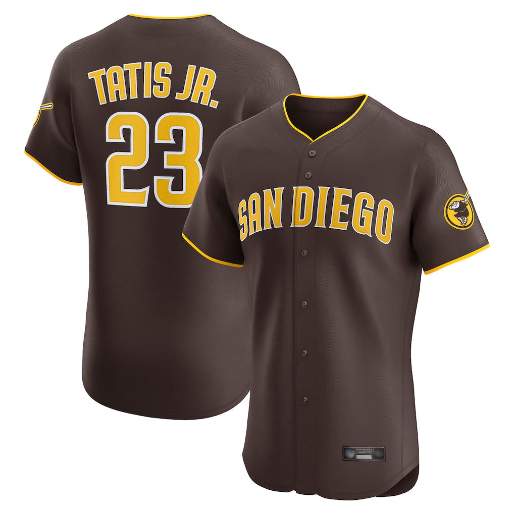 Davalo S.Diego Padres #23 Fernando Tatis Jr Player Brown Home Limited Elite Stitched Jerseys