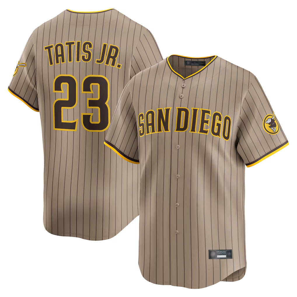 Davalo S.Diego Padres #23 Fernando Tatis Jr Player Khaki Home Limited Stitched Jerseys