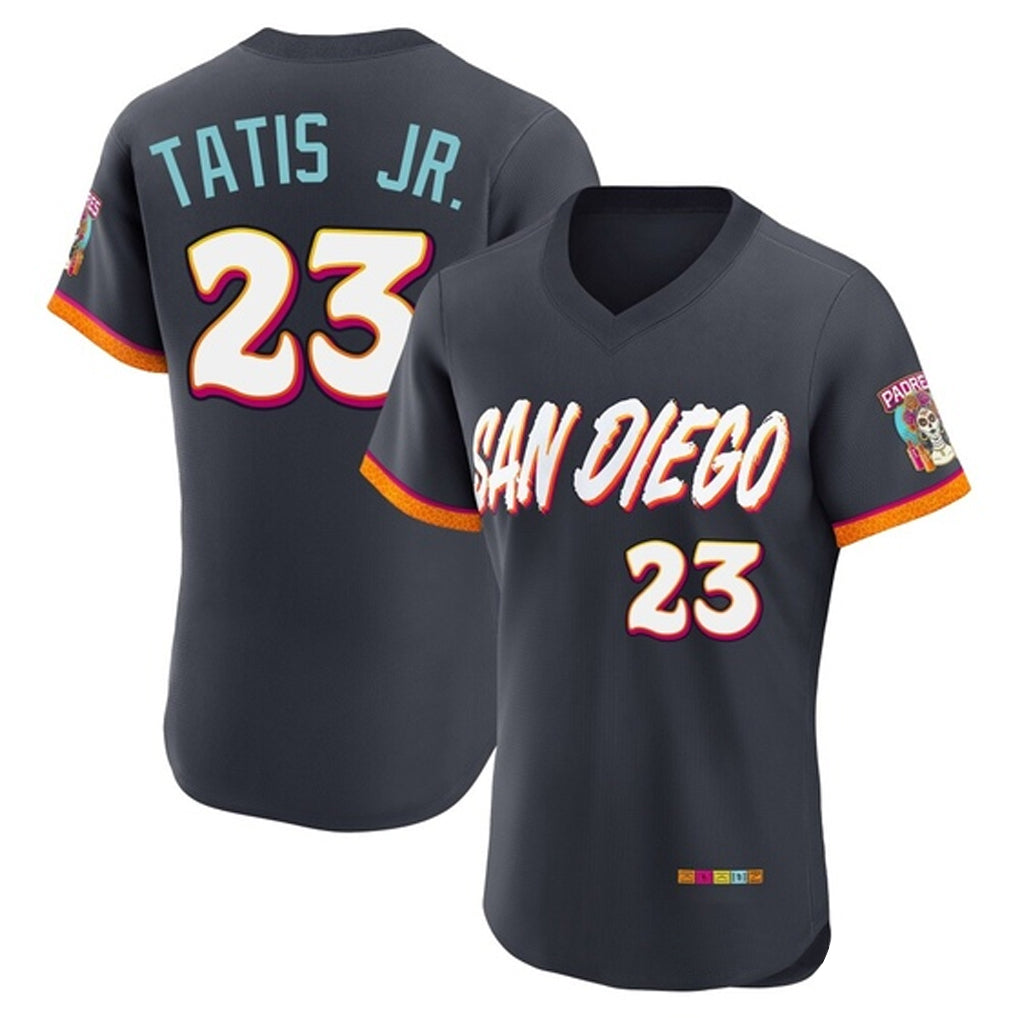 Davalo S.Diego Padres #23 Fernando Tatis Jr Player Obsidian 2026 City Connect Home Elite T-shirt Stitched Jerseys