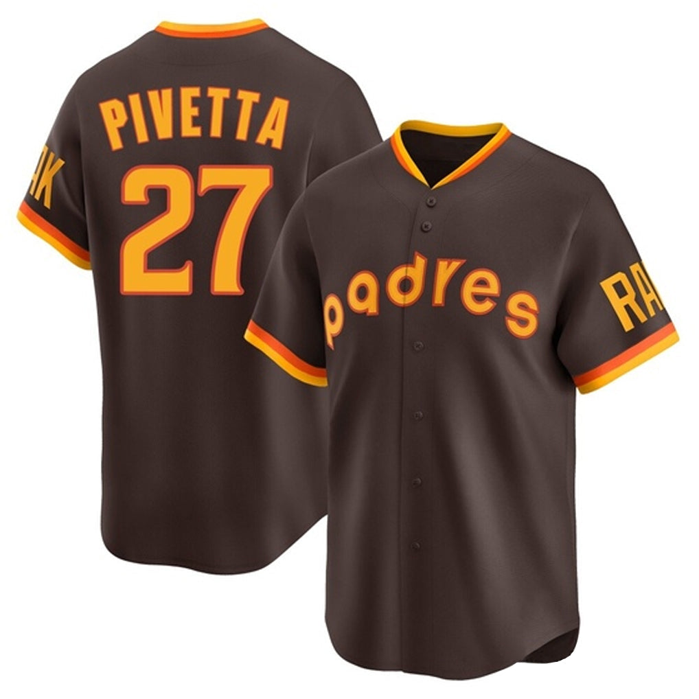 Davalo S.Diego Padres #27 Nick Pivetta Player Brown Home Cooperstown Collection Replica Game Stitched Jerseys