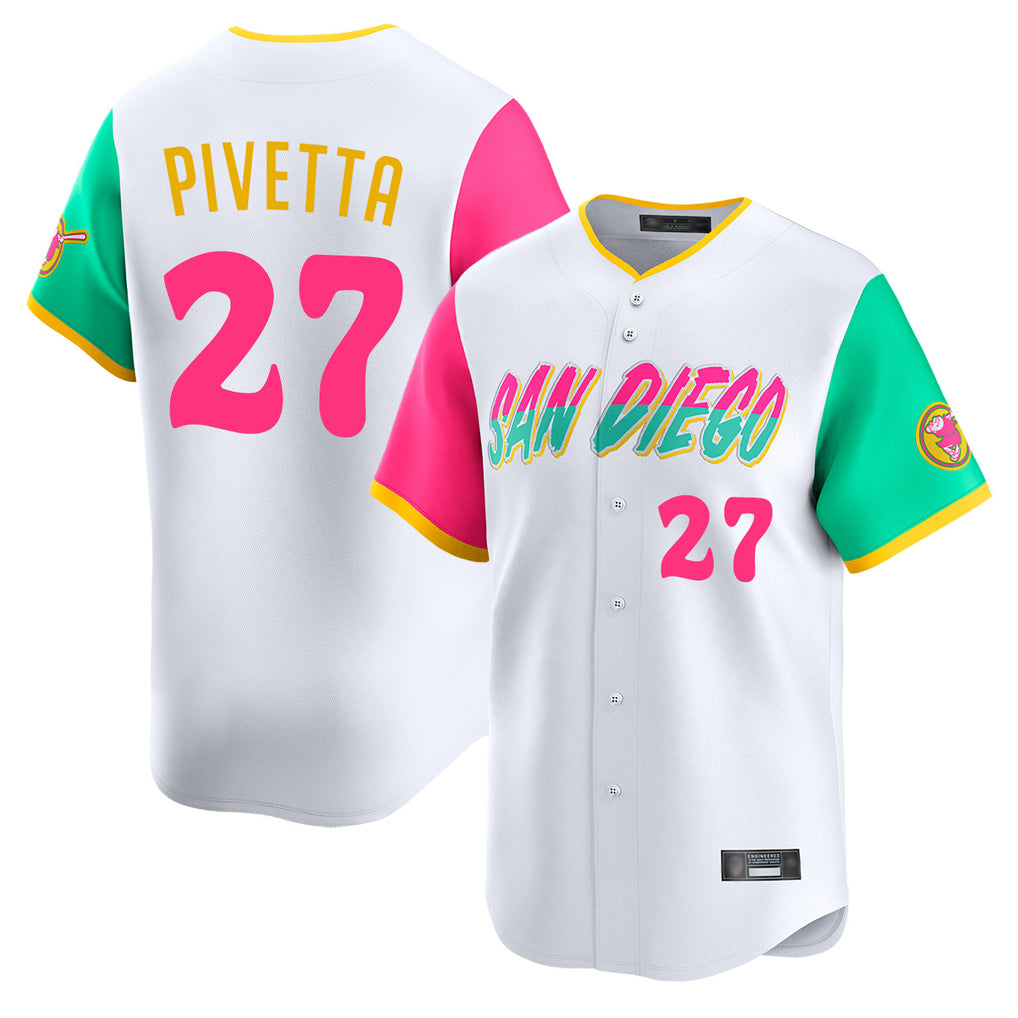 Davalo S.Diego Padres #27 Nick Pivetta Player White City Connect Home Limited Stitched Jerseys