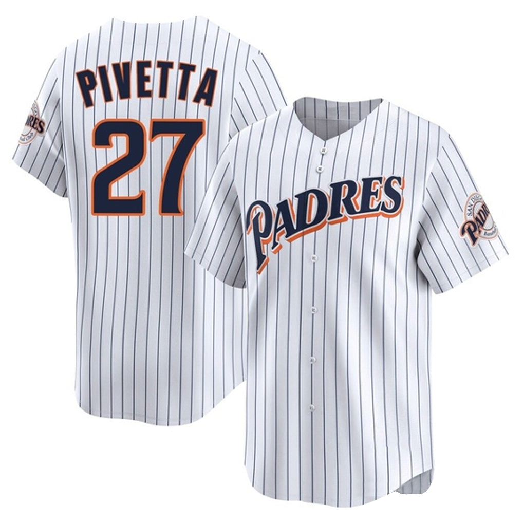 Davalo S.Diego Padres #27 Nick Pivetta Player White Cooperstown Collection Limited Home Stitched Jerseys