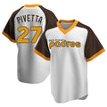Davalo S.Diego Padres #27 Nick Pivetta Player White Home Cooperstown Collection Replica Game Stitched Jerseys