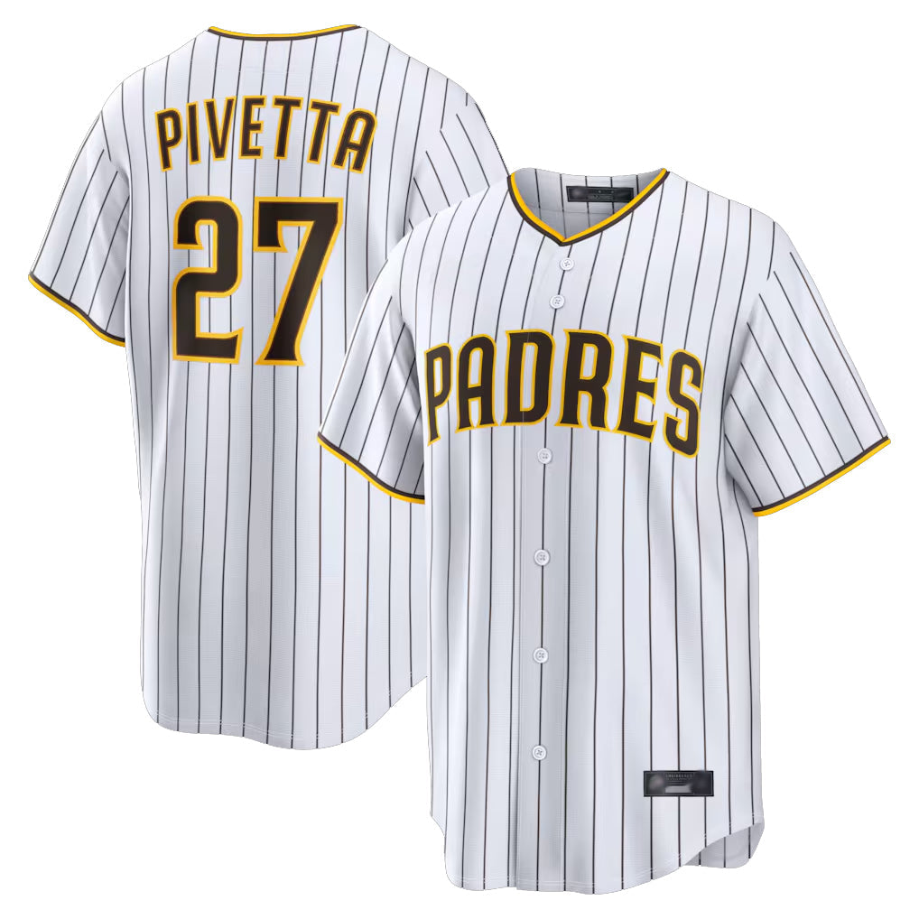 Davalo S.Diego Padres #27 Nick Pivetta Player White Home Limited Stitched Jerseys