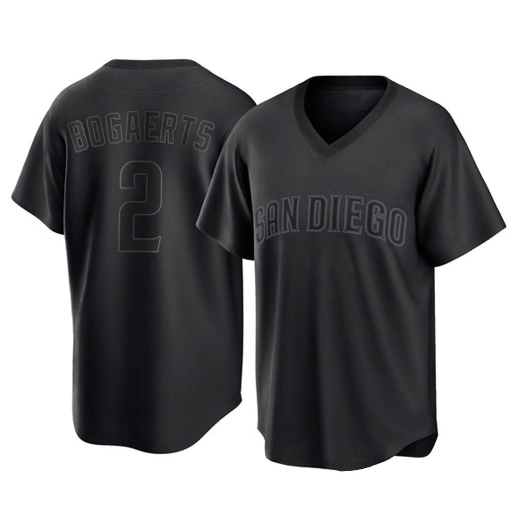 Davalo S.Diego Padres #2 Xander Bogaerts Player Black Pitch Fashion Game T-shirt Stitched Jerseys
