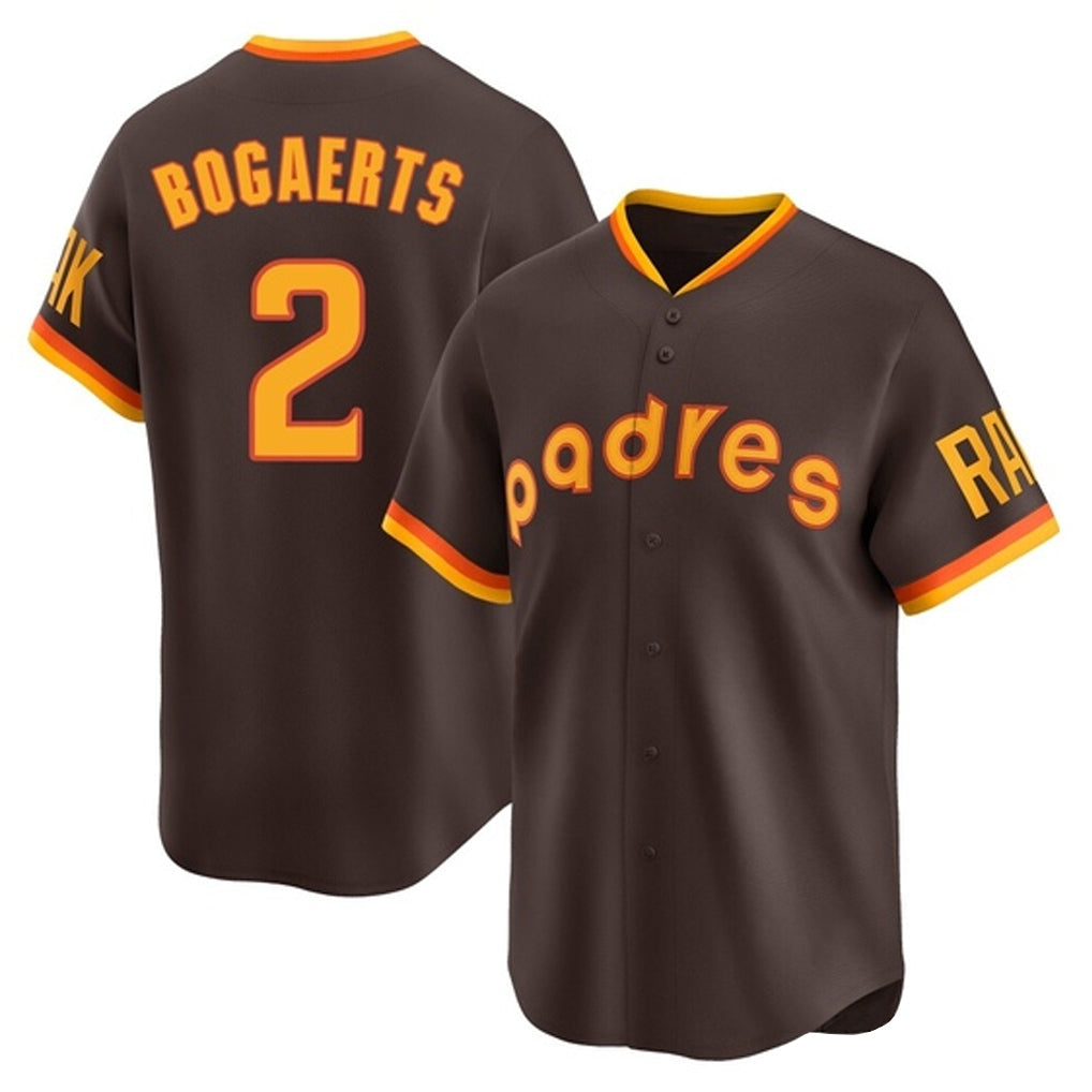 Davalo S.Diego Padres #2 Xander Bogaerts Player Brown Home Cooperstown Collection Replica Game Stitched Jerseys