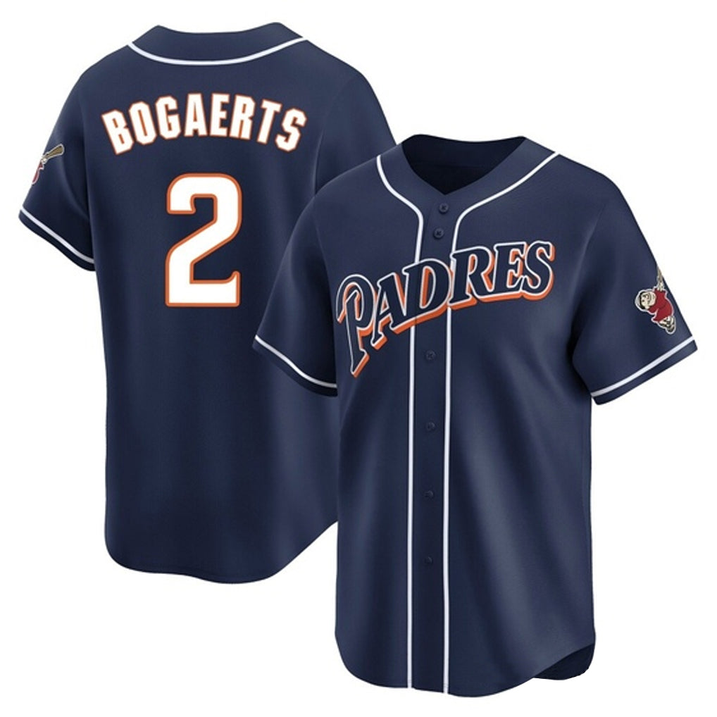 Davalo S.Diego Padres #2 Xander Bogaerts Player Navy Cooperstown Collection Limited Home Stitched Jerseys