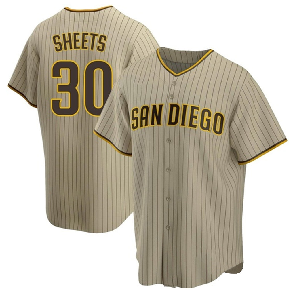 Davalo S.Diego Padres #30 Gavin Sheets Player Khaki Home Game Stitched Jerseys